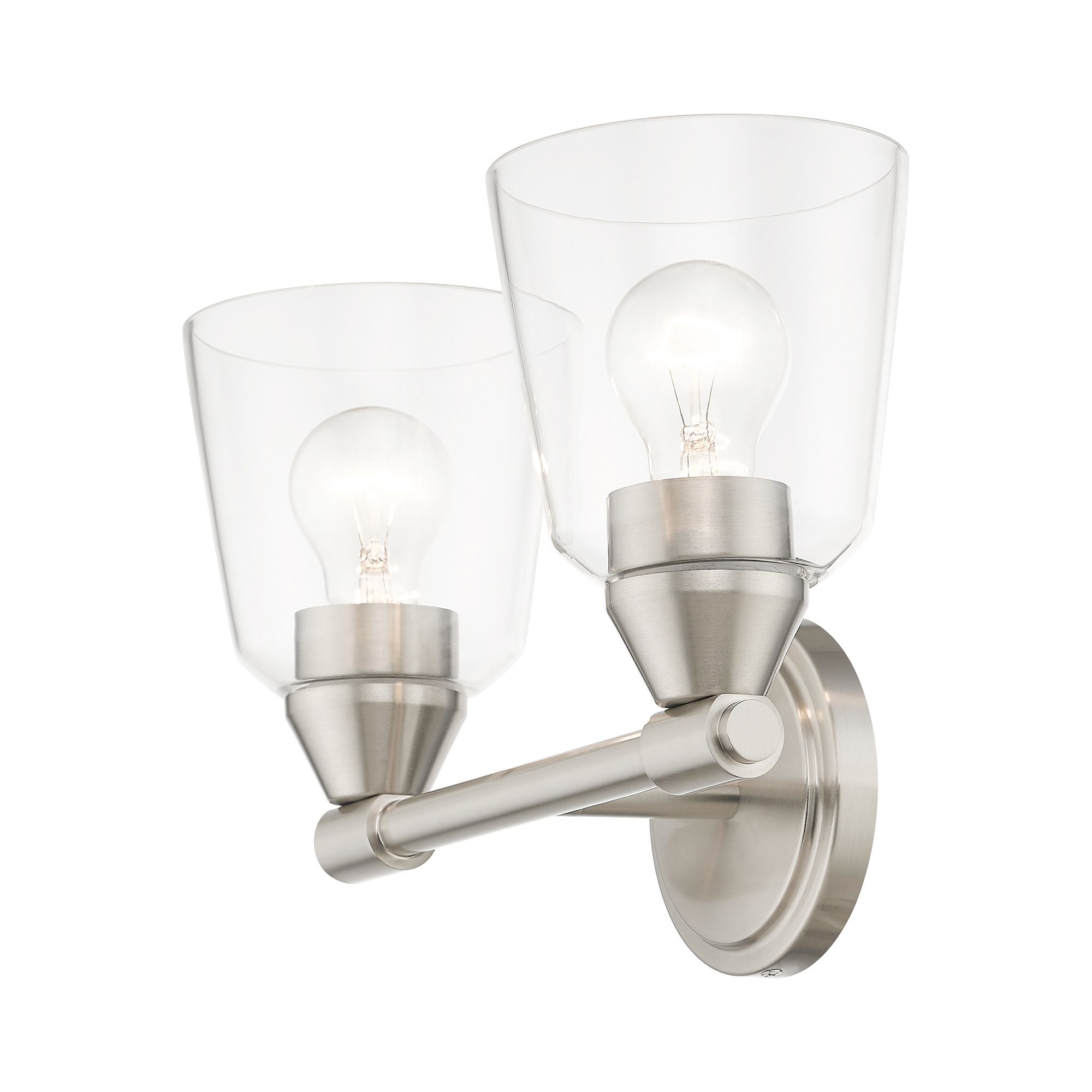 2 Light Brushed Nickel Vanity Sconce