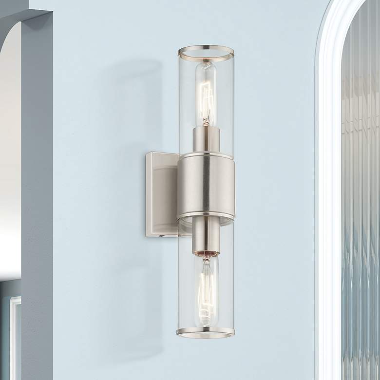 Image 1 2 Light Brushed Nickel Vanity Sconce