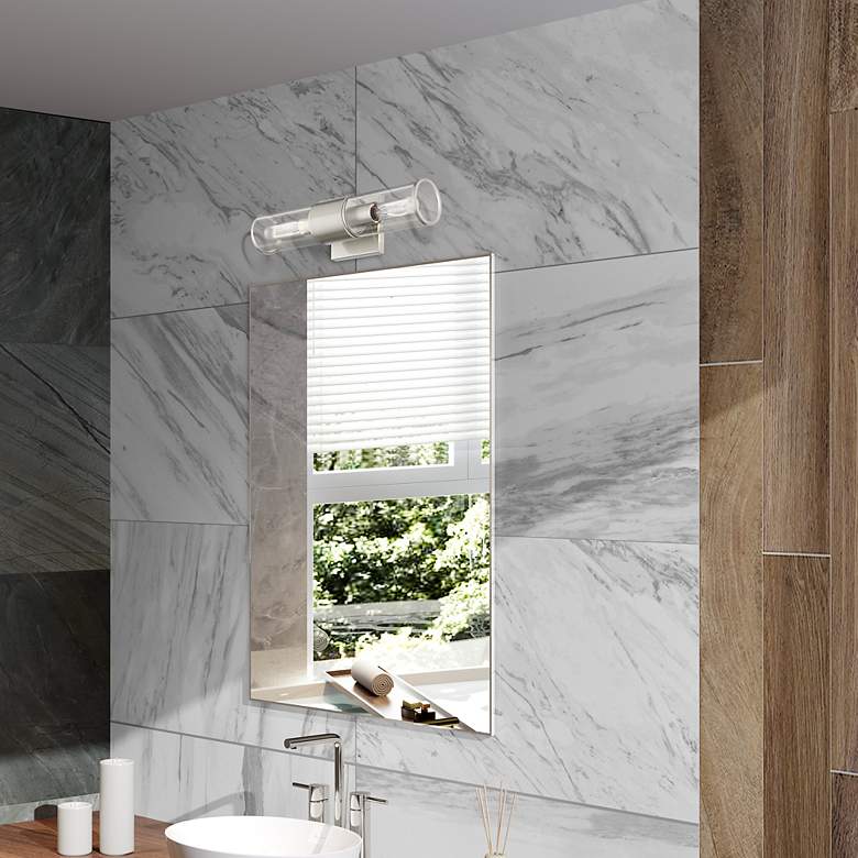 Image 3 2 Light Brushed Nickel Vanity Sconce more views