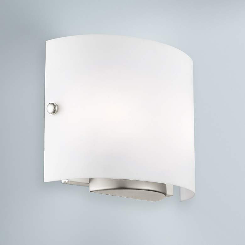 Image 1 2 Light Brushed Nickel Wall Sconce
