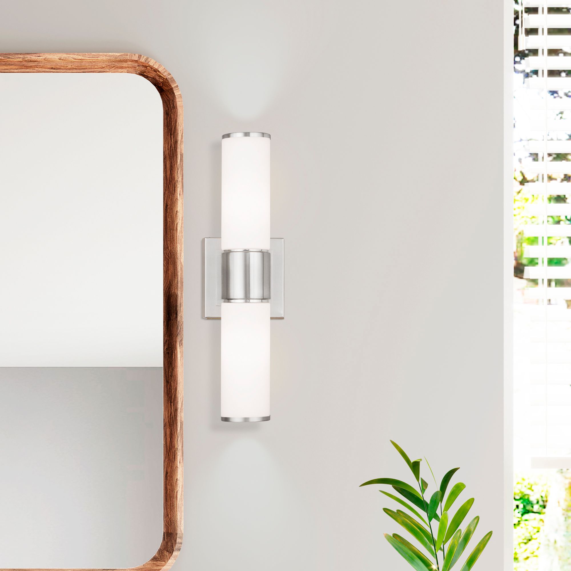 2 Light Brushed Nickel Wall Sconce