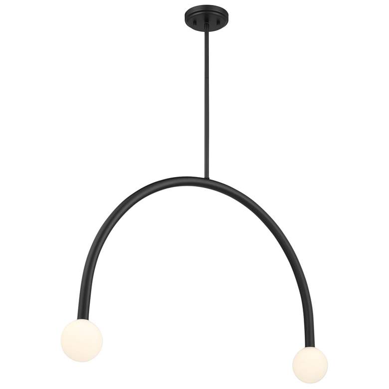 Image 1 2-Light Chandelier in Matte Black