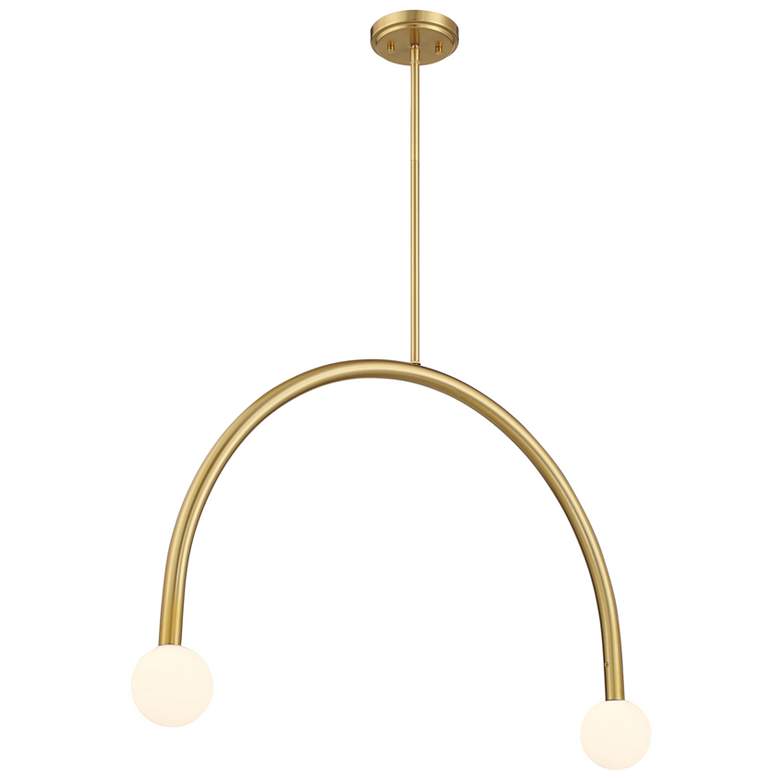 Image 1 2-Light Chandelier in Natural Brass