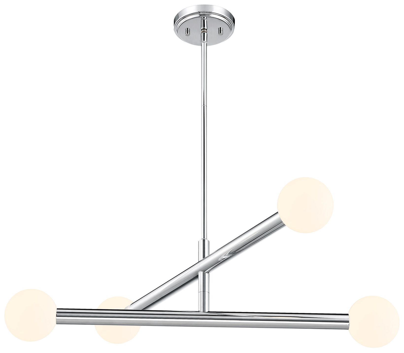 2-Light Chandelier in Natural Brass