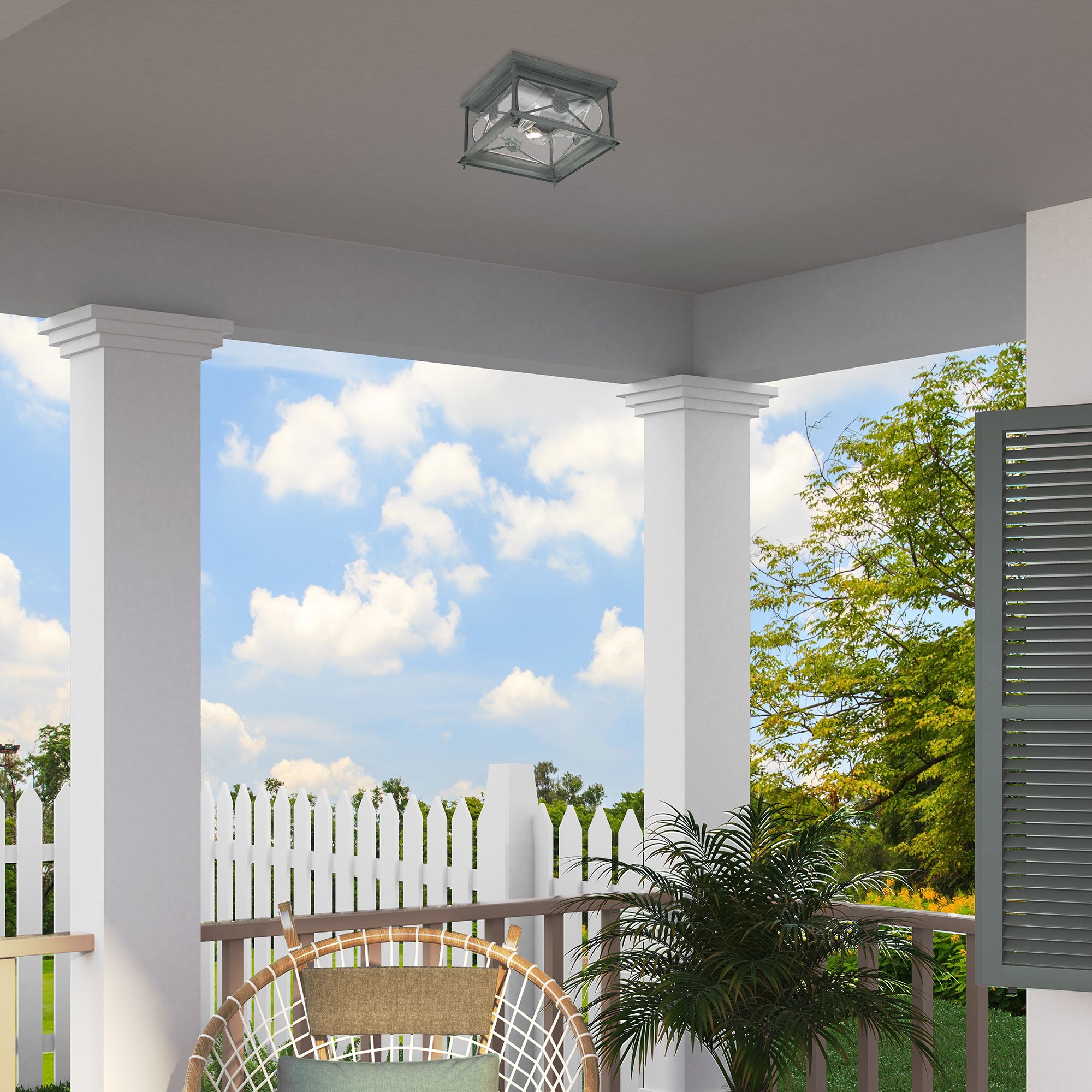 Image 4 2 Light Charcoal Outdoor Ceiling Mount more views