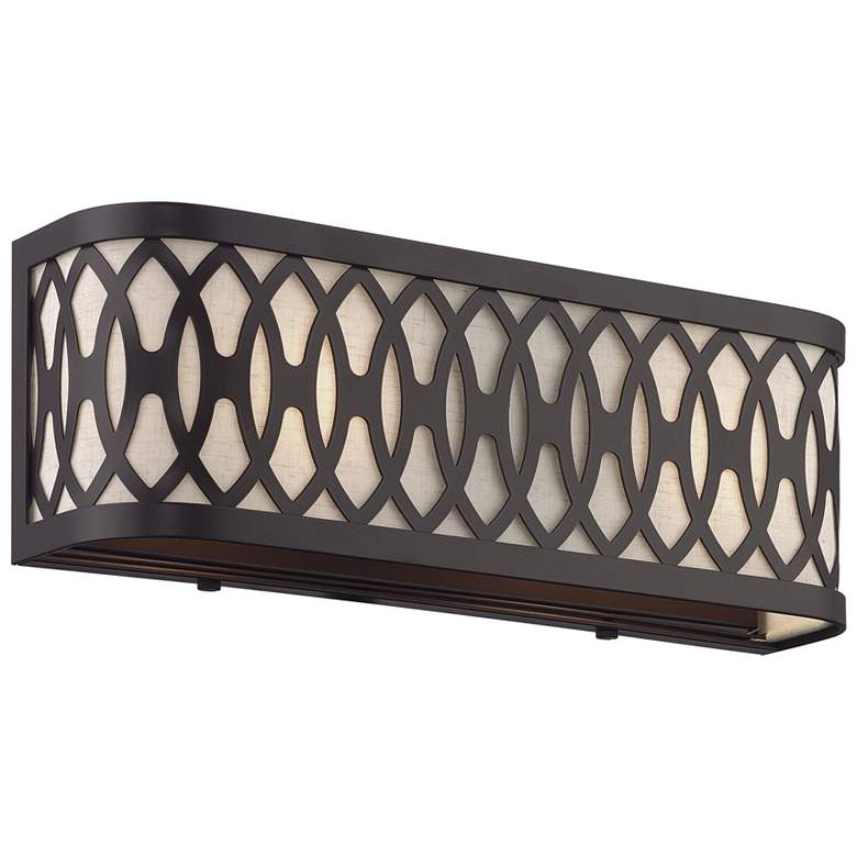 Image 2 2 Light English Bronze ADA Sconce with Oatmeal Shade