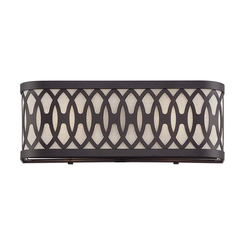 Image 3 2 Light English Bronze ADA Sconce with Oatmeal Shade more views