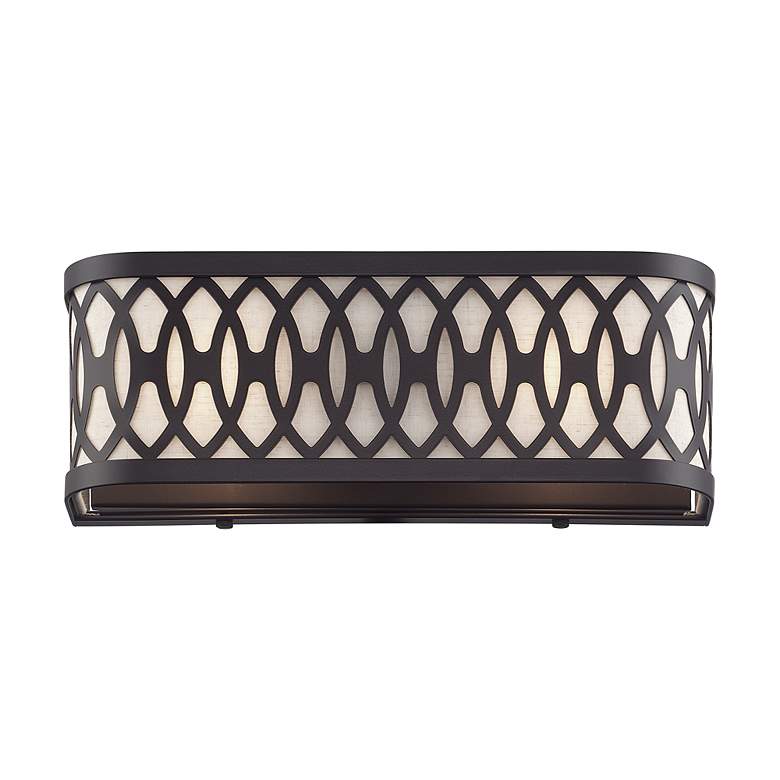 Image 4 2 Light English Bronze ADA Sconce with Oatmeal Shade more views