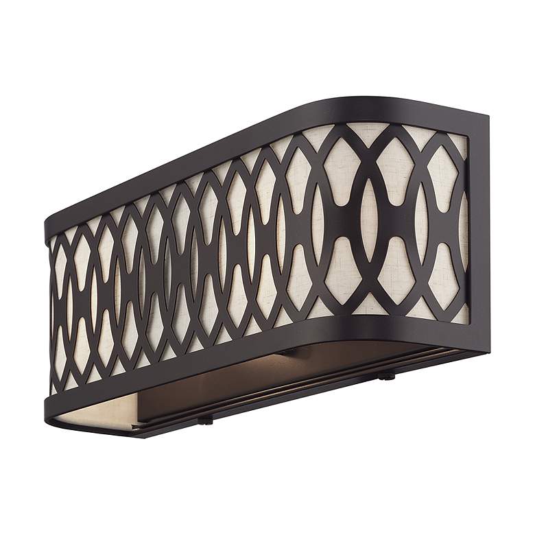 Image 5 2 Light English Bronze ADA Sconce with Oatmeal Shade more views