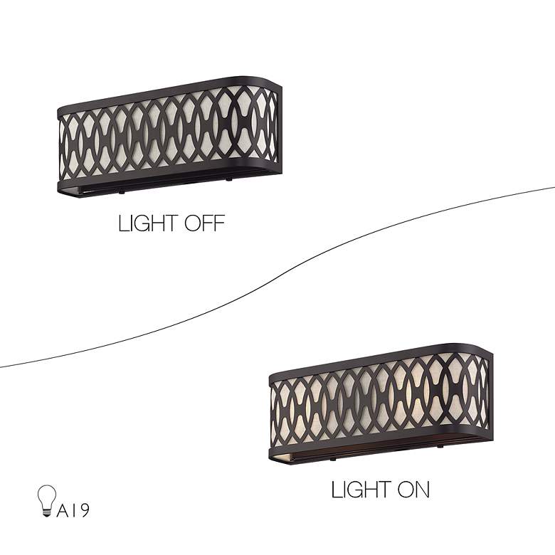 Image 7 2 Light English Bronze ADA Sconce with Oatmeal Shade more views