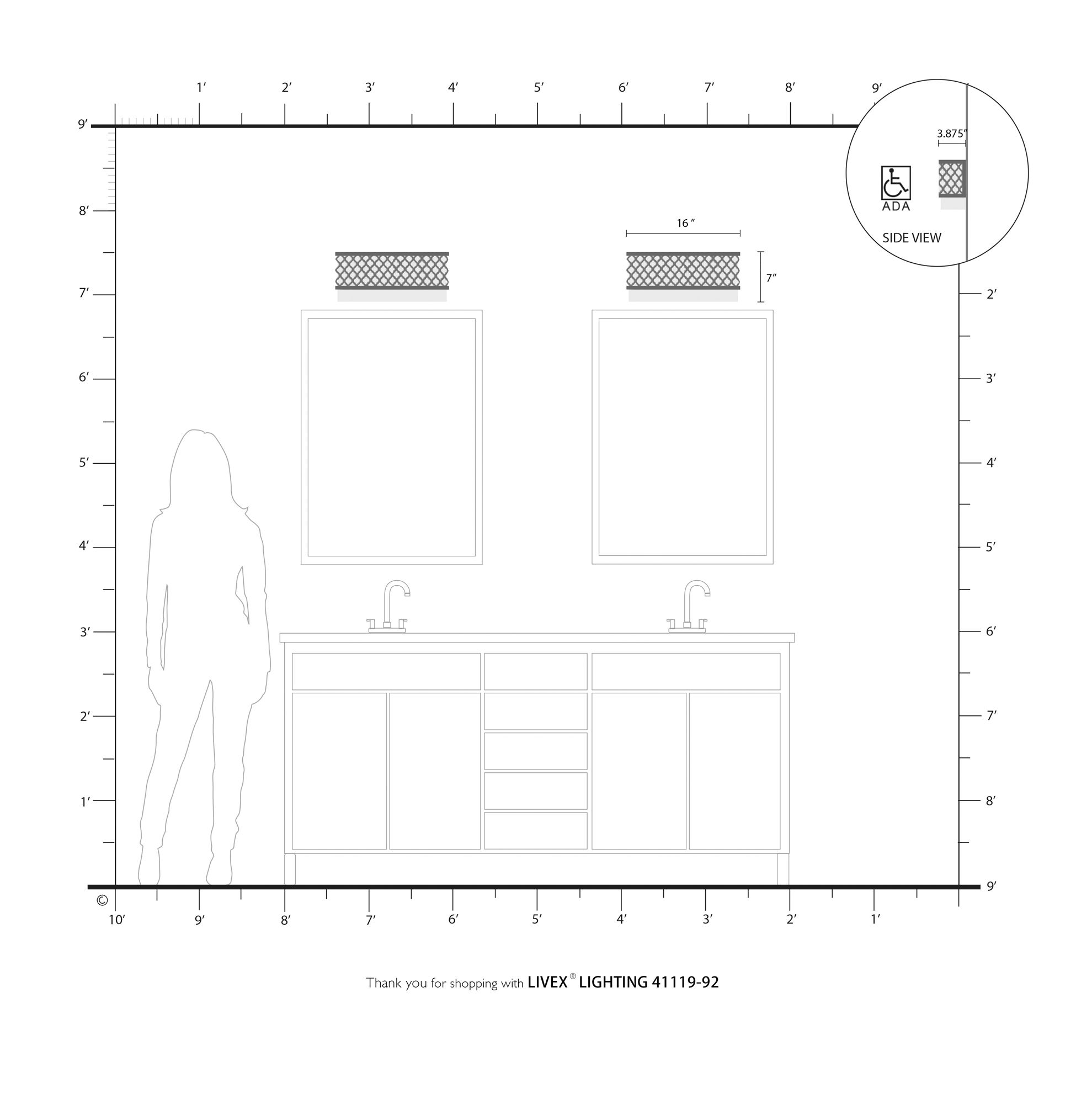 2 Light English Bronze ADA Wall Sconce