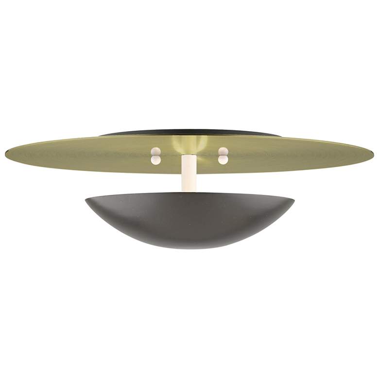 Image 1 2 Light English Bronze Large Semi-Flush with Antique Brass Backplate