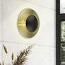 3_2 Light English Bronze Large Semi-Flush with Antique Brass Backplate more views
