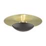 6_2 Light English Bronze Large Semi-Flush with Antique Brass Backplate more views