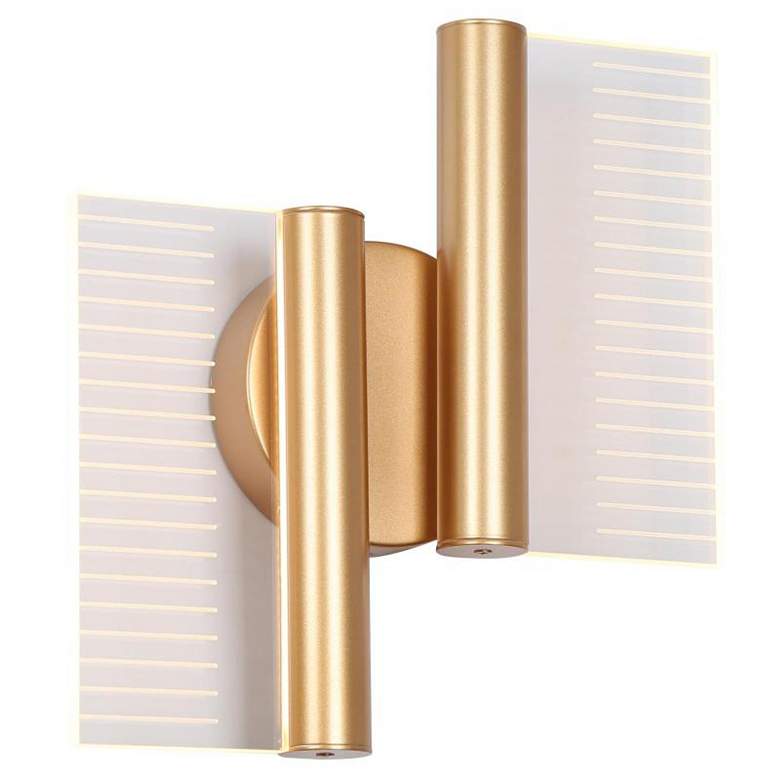 Image 1 2-Light Gold Integrated LED Wall Sconce