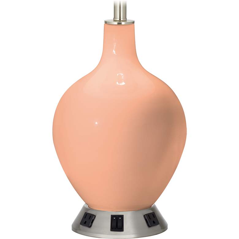 Image 1 2-Light Lamp - 2 Outlets and USB in Mellow Coral