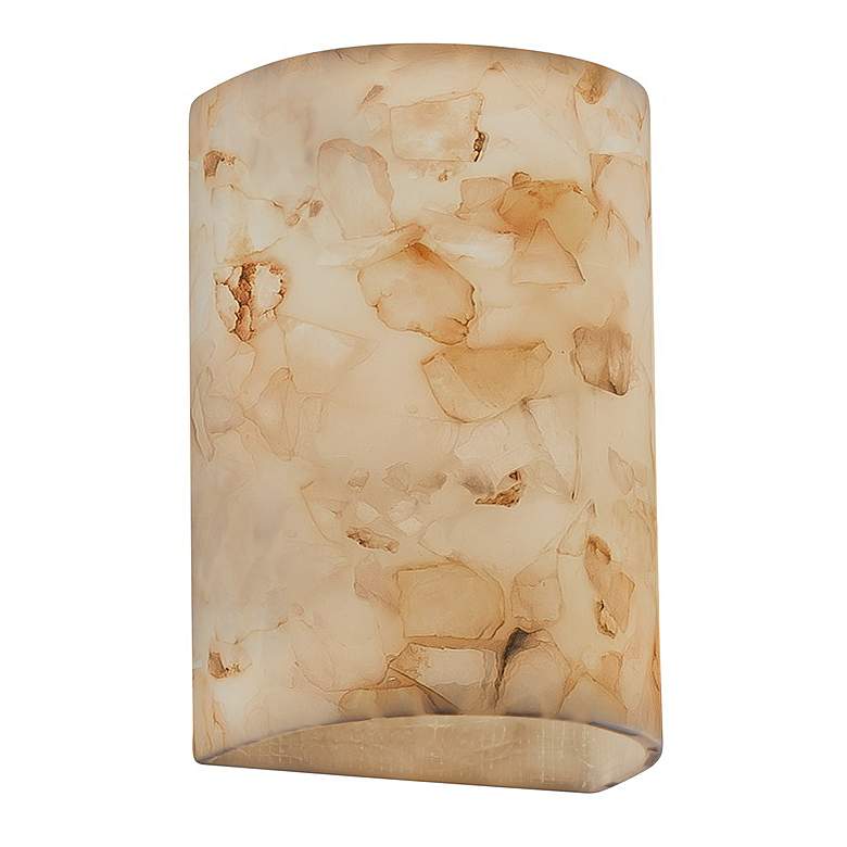 Image 1 2-Light Large Cylinder  Wall Sconce  - Alabaster Rocks