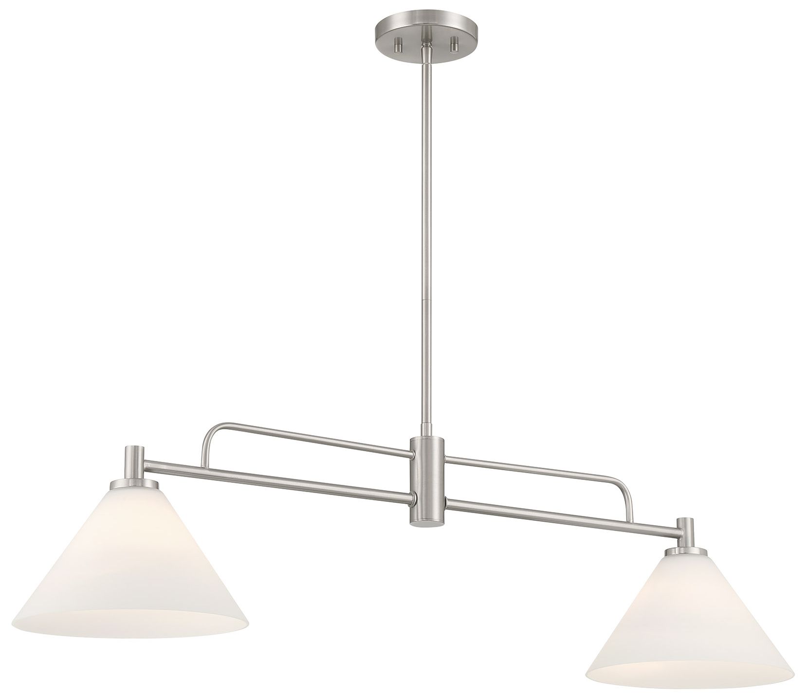 Thumbnail1 of 2-Light Linear Chandelier in Brushed Nickel