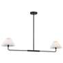 Thumbnail3 of 2-Light Linear Chandelier in Matte Black more views