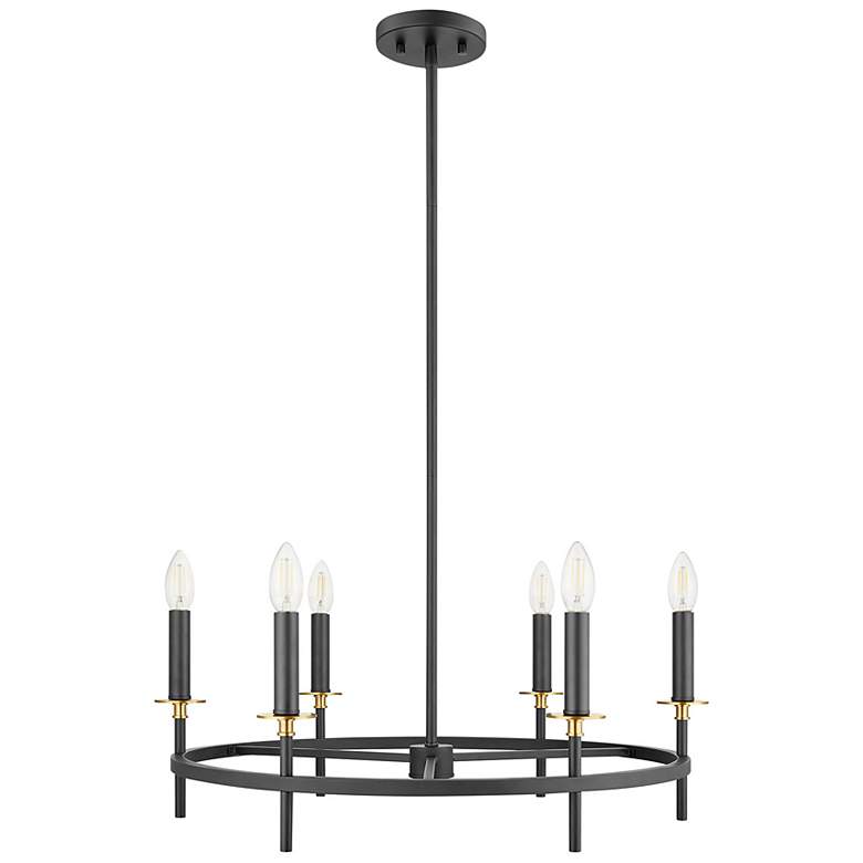 Image 2 2-Light Linear Chandelier in Matte Black more views