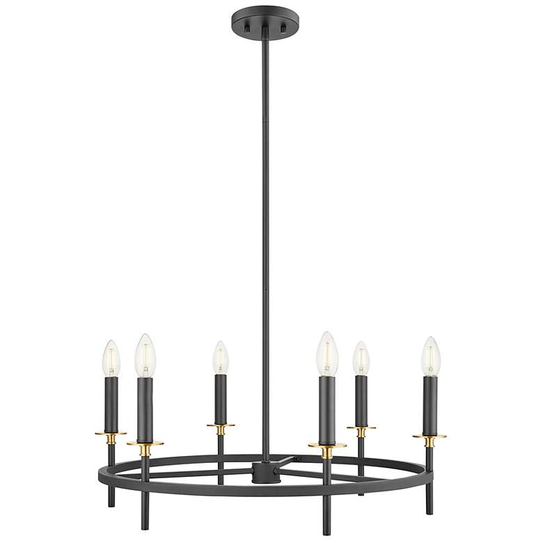 Image 3 2-Light Linear Chandelier in Matte Black more views