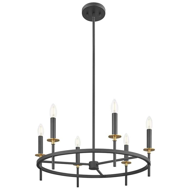 Image 5 2-Light Linear Chandelier in Matte Black more views