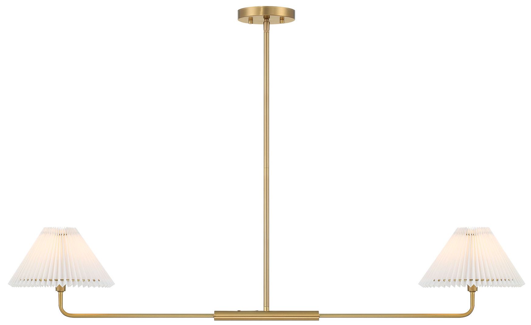 2-Light Linear Chandelier in Natural Brass