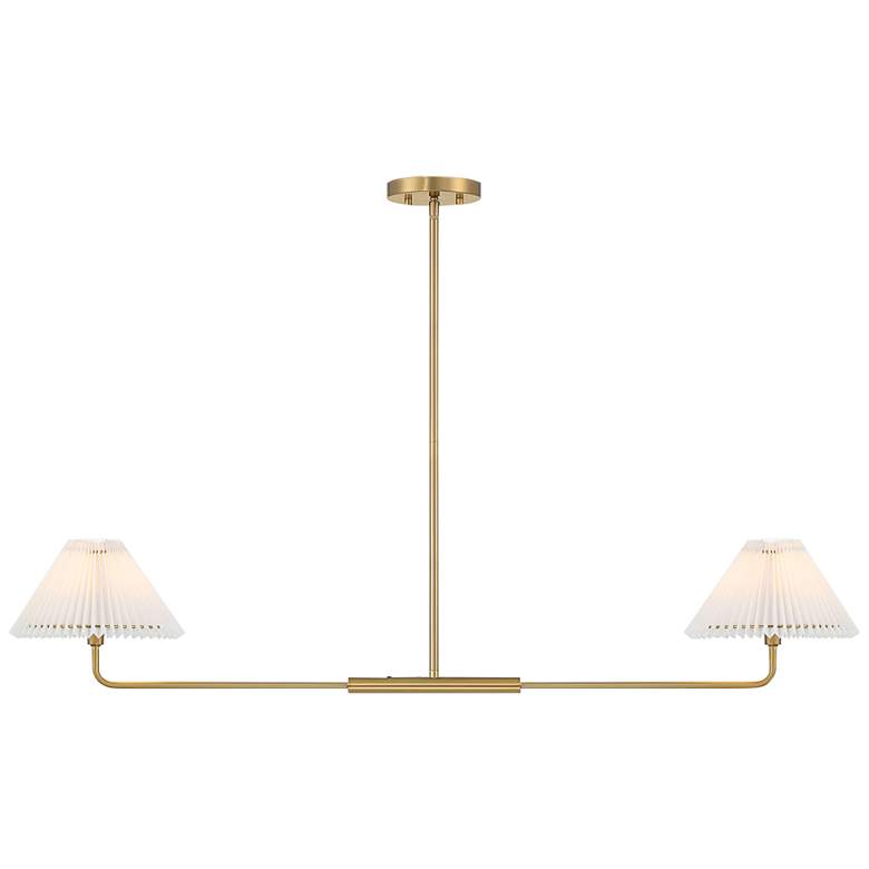 Image 1 2-Light Linear Chandelier in Natural Brass