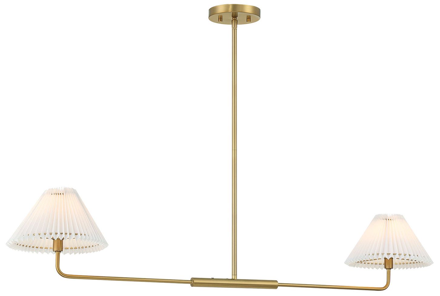 Image 3 2-Light Linear Chandelier in Natural Brass more views