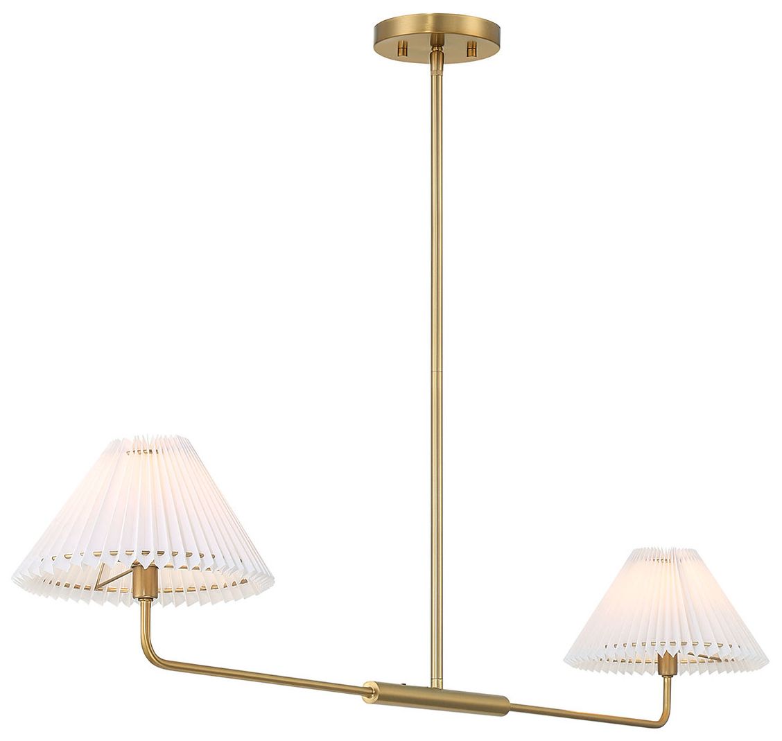 Image 4 2-Light Linear Chandelier in Natural Brass more views