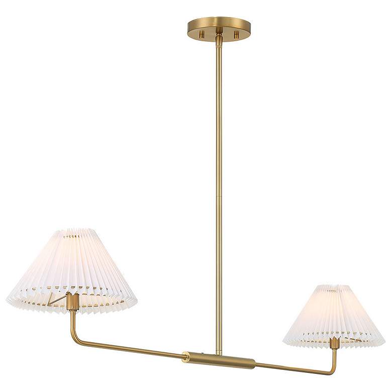 Image 4 2-Light Linear Chandelier in Natural Brass more views