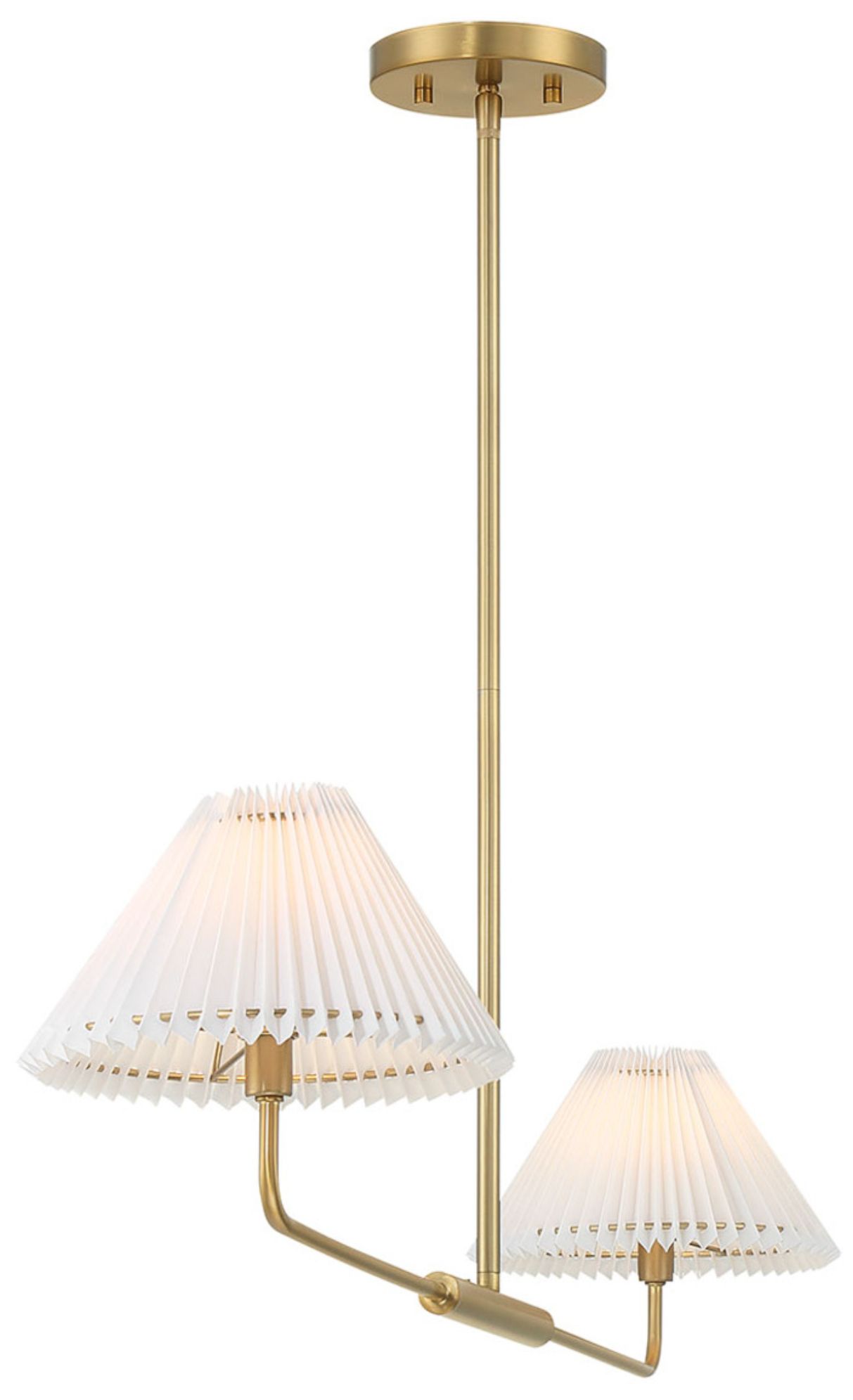 Image 5 2-Light Linear Chandelier in Natural Brass more views