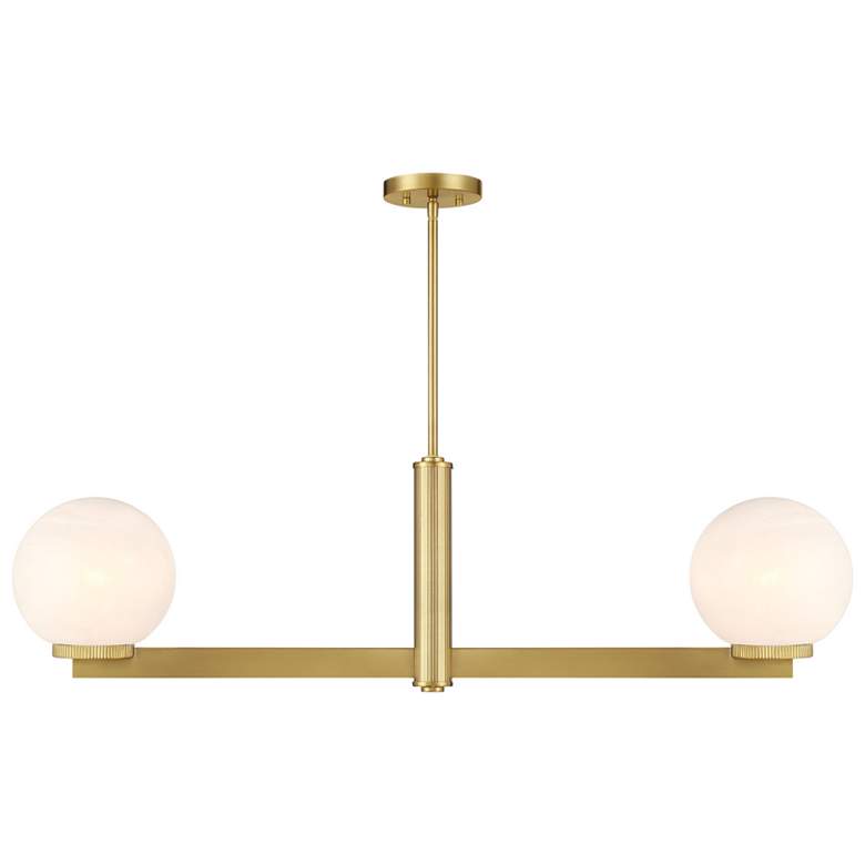 Image 1 2-Light Linear Chandelier in Natural Brass