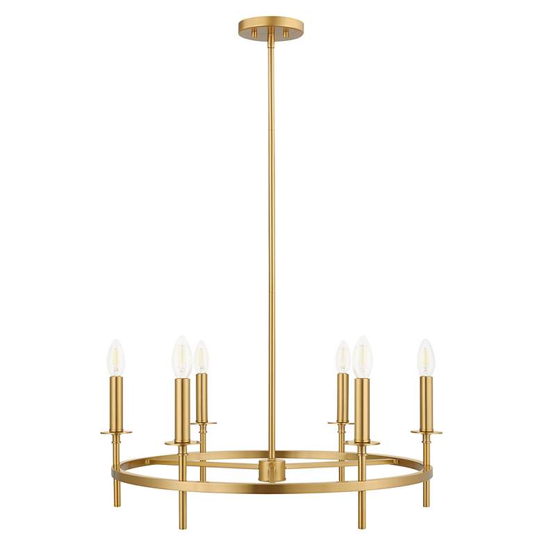 Image 2 2-Light Linear Chandelier in Natural Brass more views
