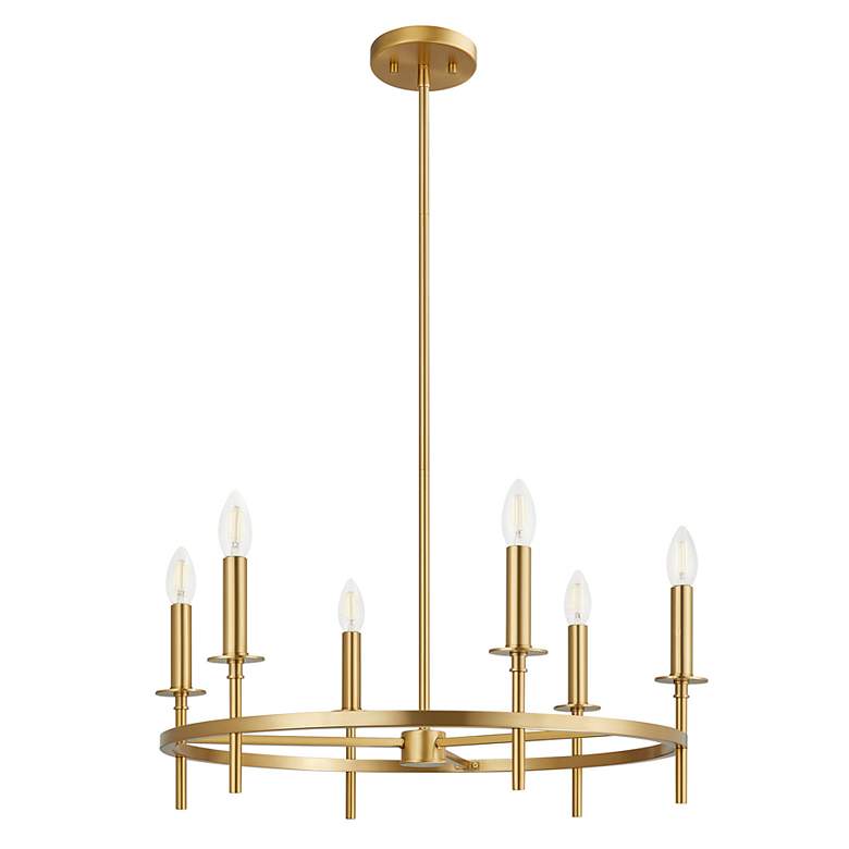 Image 3 2-Light Linear Chandelier in Natural Brass more views