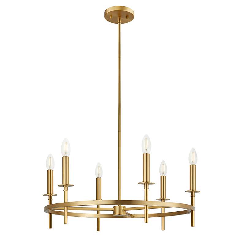 Image 4 2-Light Linear Chandelier in Natural Brass more views