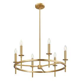 Image5 of 2-Light Linear Chandelier in Natural Brass more views