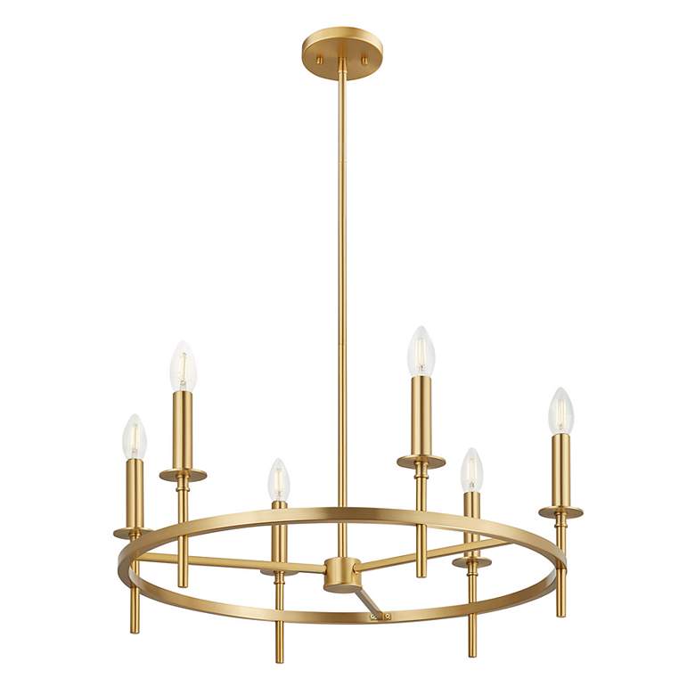 Image 5 2-Light Linear Chandelier in Natural Brass more views