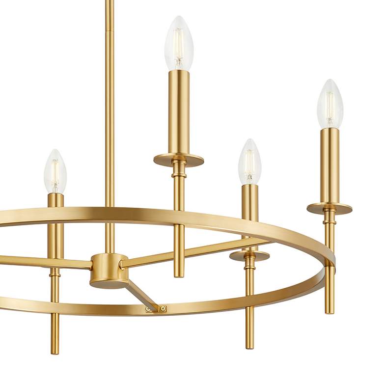 Image 6 2-Light Linear Chandelier in Natural Brass more views