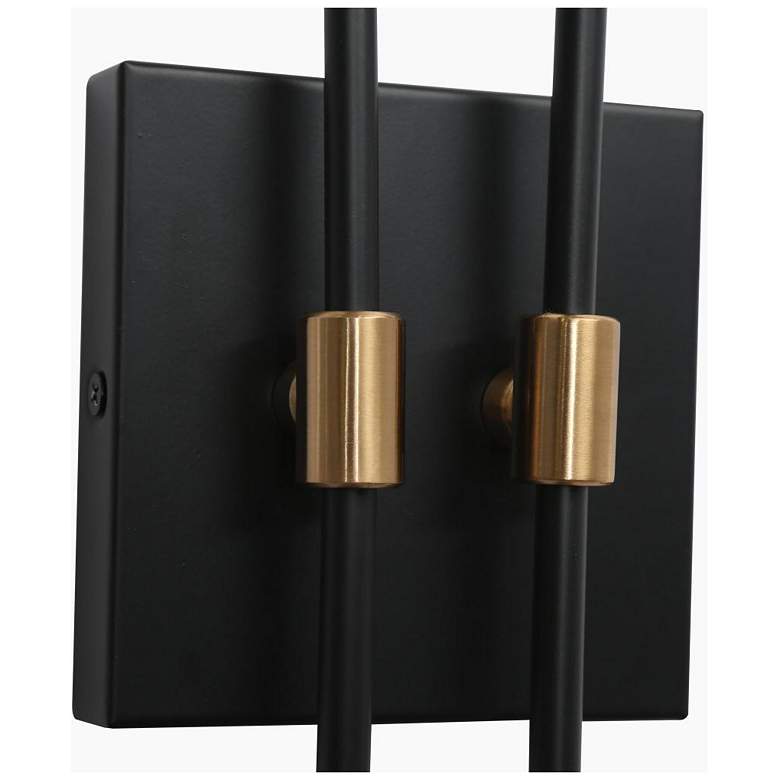 Image 2 2-light Matte Black Frosted Glass Wall Lamp more views