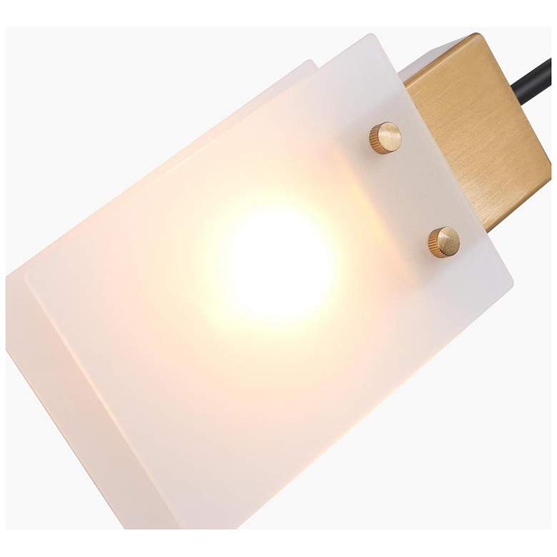 Image 3 2-light Matte Black Frosted Glass Wall Lamp more views
