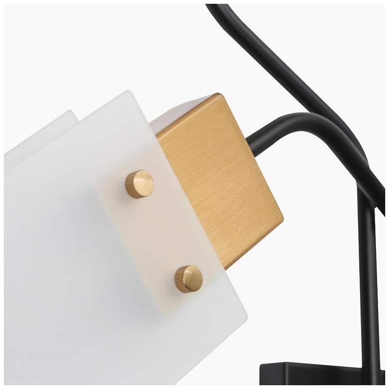 Image 4 2-light Matte Black Frosted Glass Wall Lamp more views
