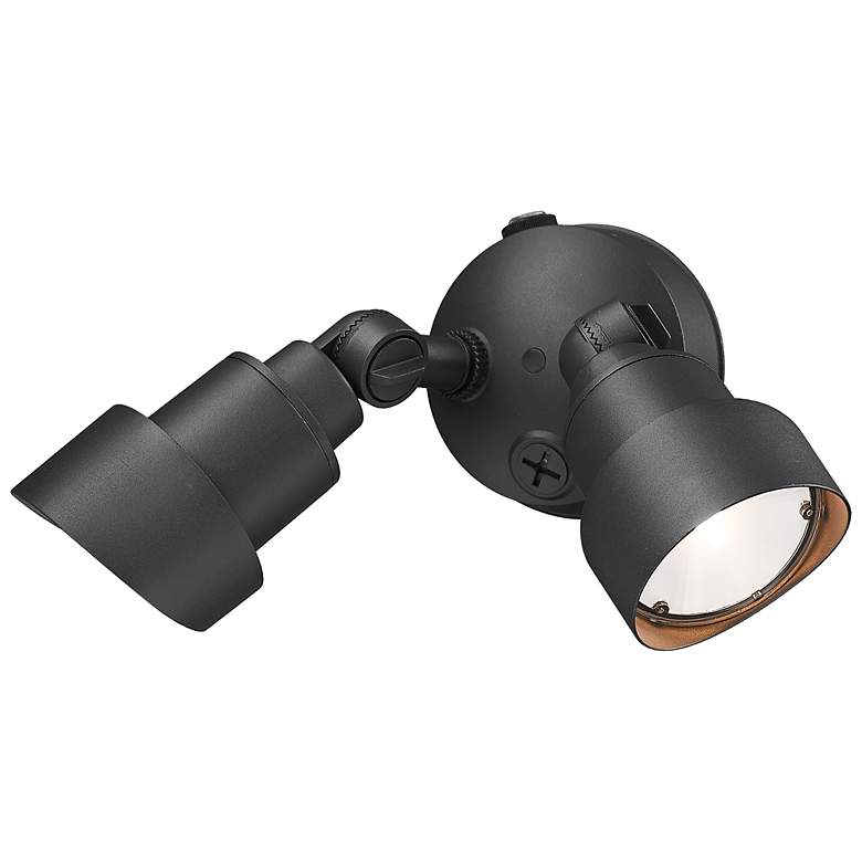 Image 2 2-Light Matte Black Integrated LED Adjustable Head Floodlight more views
