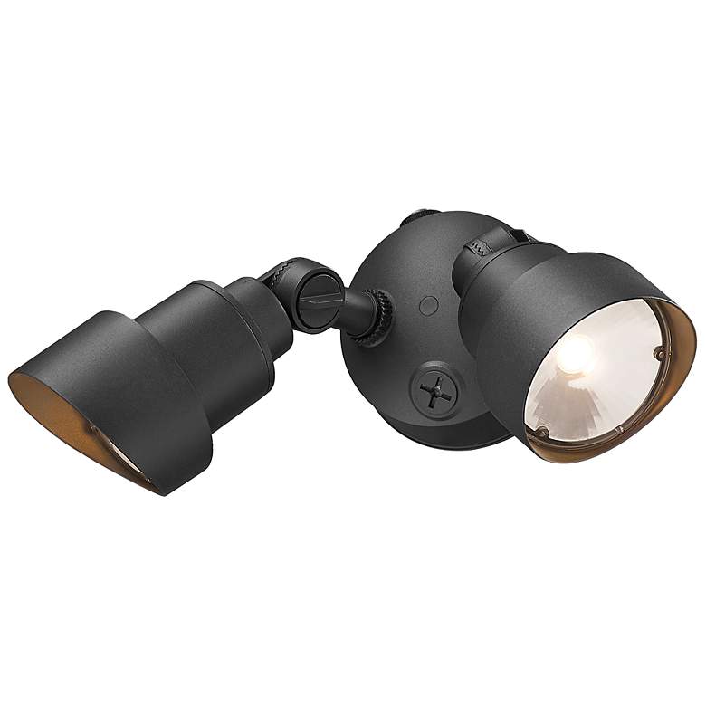 Image 3 2-Light Matte Black Integrated LED Adjustable Head Floodlight more views