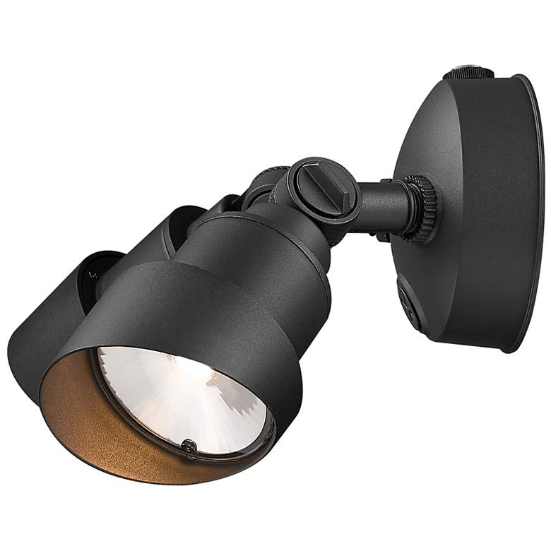 Image 4 2-Light Matte Black Integrated LED Adjustable Head Floodlight more views