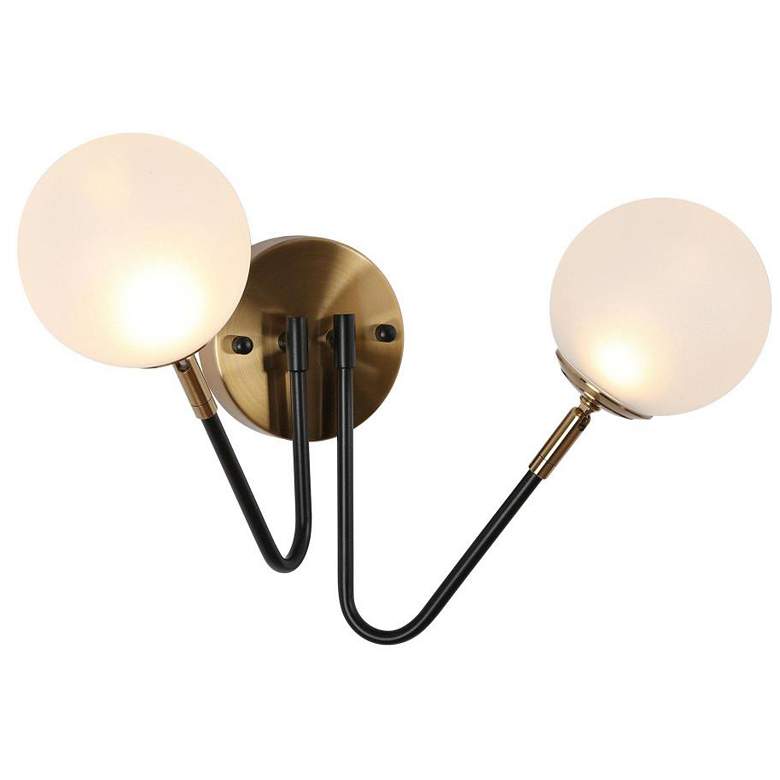 Image 1 2-Light Matte Brass Gold LED Wall Sconce