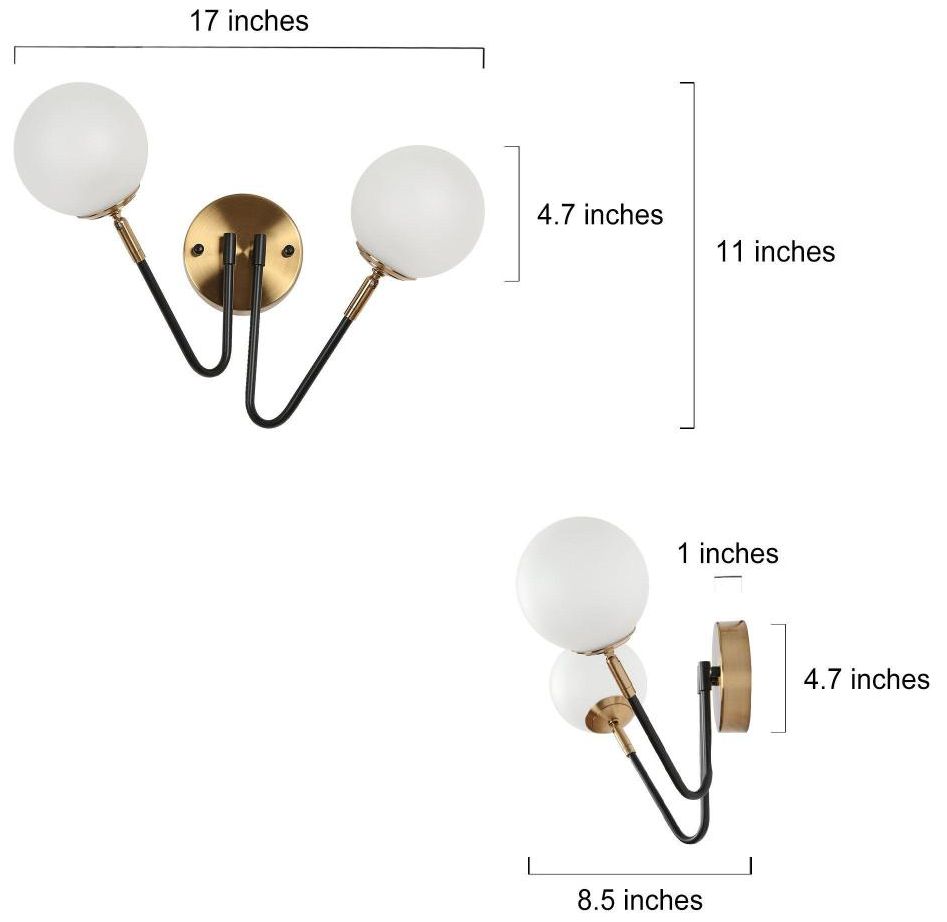 Image 2 2-Light Matte Brass Gold LED Wall Sconce more views