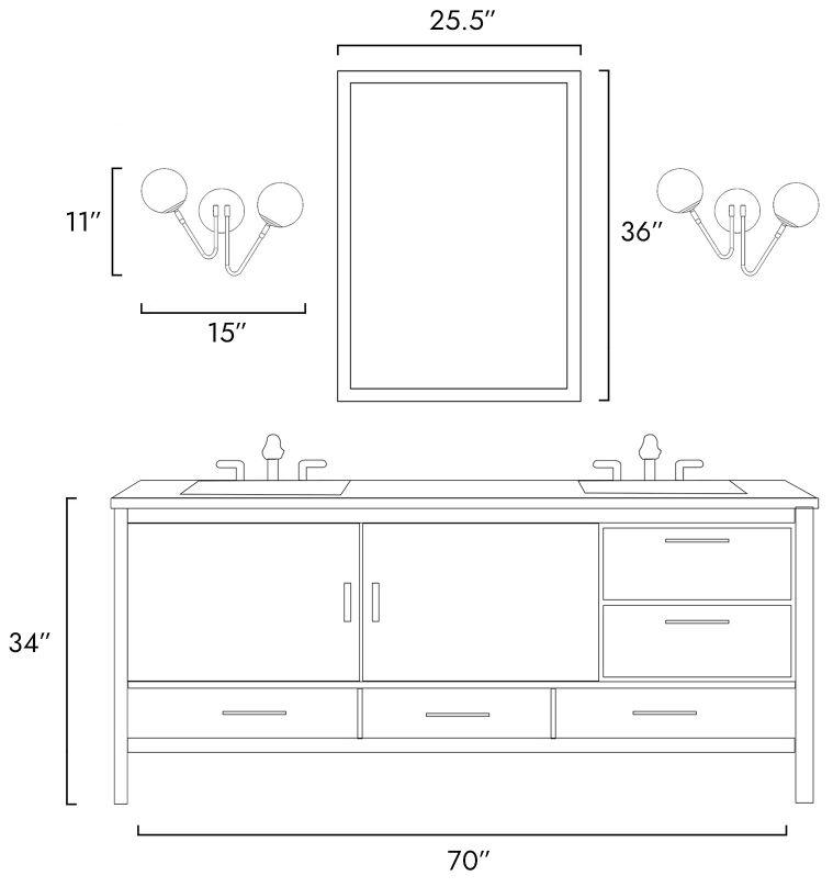 Image 4 2-Light Matte Brass Gold LED Wall Sconce more views