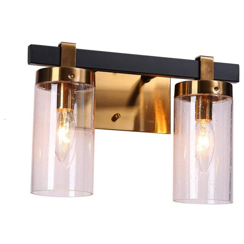 Image 1 2-Light Modern Polished Brass Gold Vanity Light