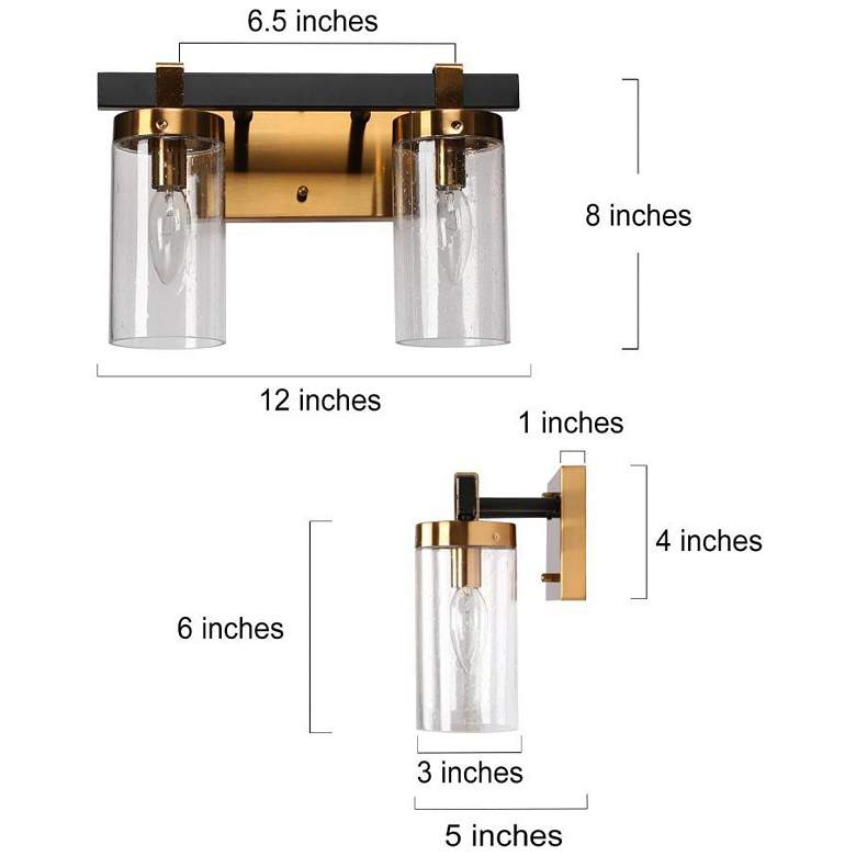 Image 2 2-Light Modern Polished Brass Gold Vanity Light more views